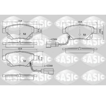 Sada brzdových destiček, kotoučová brzda SASIC 6216032