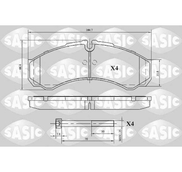 Sada brzdových destiček, kotoučová brzda SASIC 6216040