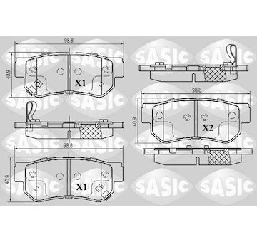 Sada brzdových destiček, kotoučová brzda SASIC 6216050