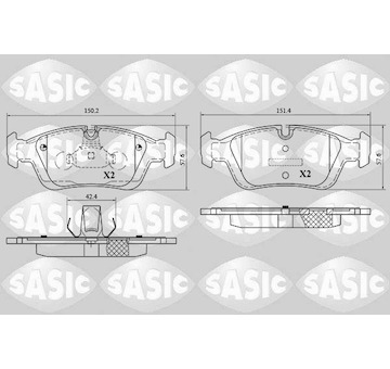 Sada brzdových destiček, kotoučová brzda SASIC 6216052