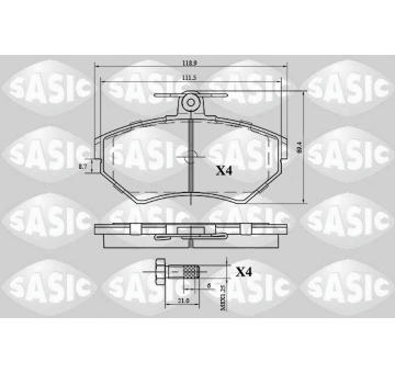 Sada brzdových destiček, kotoučová brzda SASIC 6216057