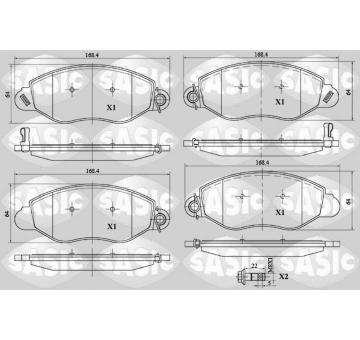 Sada brzdových destiček, kotoučová brzda SASIC 6216058