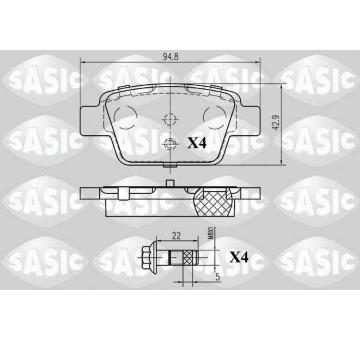 Sada brzdových destiček, kotoučová brzda SASIC 6216065