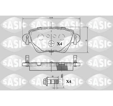 Sada brzdových destiček, kotoučová brzda SASIC 6216069