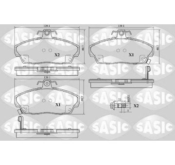Sada brzdových destiček, kotoučová brzda SASIC 6216073