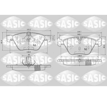 Sada brzdových destiček, kotoučová brzda SASIC 6216080