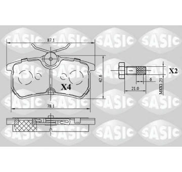 Sada brzdových destiček, kotoučová brzda SASIC 6216083