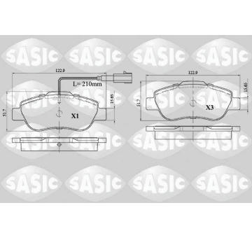 Sada brzdových destiček, kotoučová brzda SASIC 6216085