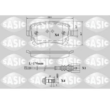 Sada brzdových destiček, kotoučová brzda SASIC 6216088
