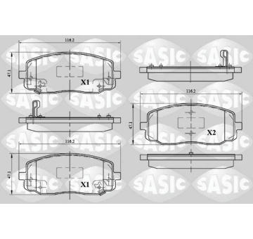 Sada brzdových destiček, kotoučová brzda SASIC 6216094