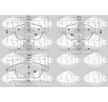Sada brzdových destiček, kotoučová brzda SASIC 6216095