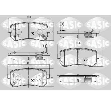 Sada brzdových destiček, kotoučová brzda SASIC 6216097