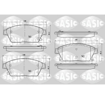 Sada brzdových destiček, kotoučová brzda SASIC 6216098