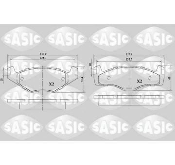 Sada brzdových destiček, kotoučová brzda SASIC 6216102
