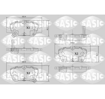 Sada brzdových destiček, kotoučová brzda SASIC 6216110