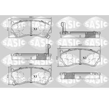 Sada brzdových destiček, kotoučová brzda SASIC 6216113