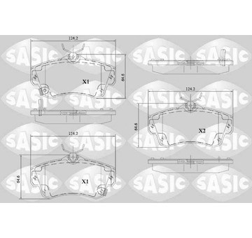 Sada brzdových destiček, kotoučová brzda SASIC 6216115