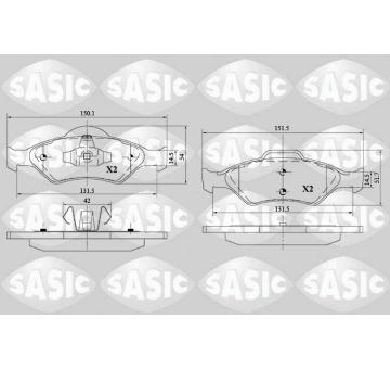 Sada brzdových destiček, kotoučová brzda SASIC 6216121