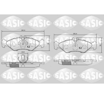 Sada brzdových destiček, kotoučová brzda SASIC 6216132