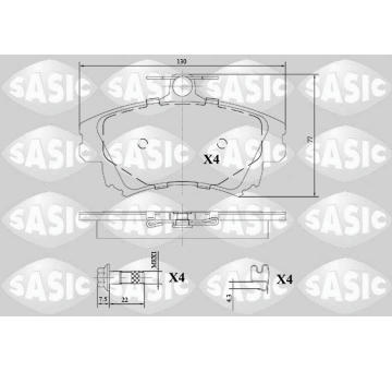 Sada brzdových destiček, kotoučová brzda SASIC 6216133