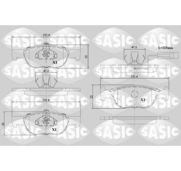 Sada brzdových destiček, kotoučová brzda SASIC 6216134