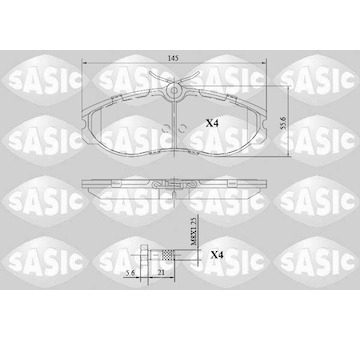 Sada brzdových destiček, kotoučová brzda SASIC 6216135