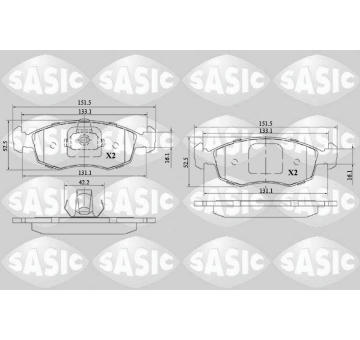Sada brzdových destiček, kotoučová brzda SASIC 6216144