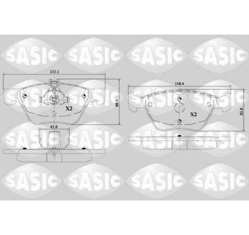 Sada brzdových destiček, kotoučová brzda SASIC 6216149