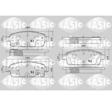 Sada brzdových destiček, kotoučová brzda SASIC 6216153