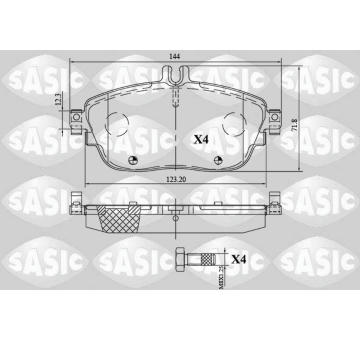 Sada brzdových destiček, kotoučová brzda SASIC 6216158