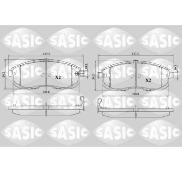 Sada brzdových destiček, kotoučová brzda SASIC 6216169