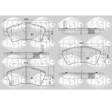 Sada brzdových destiček, kotoučová brzda SASIC 6216170