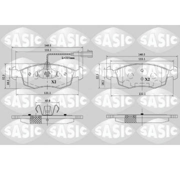 Sada brzdových destiček, kotoučová brzda SASIC 6216171
