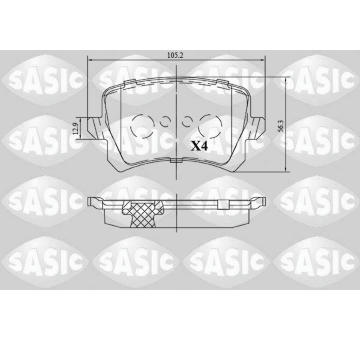 Sada brzdových destiček, kotoučová brzda SASIC 6216172