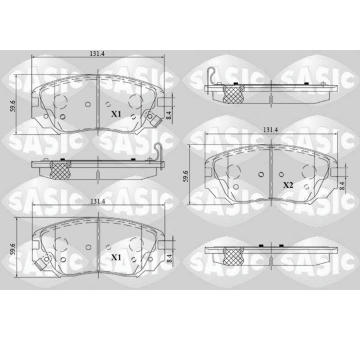 Sada brzdových destiček, kotoučová brzda SASIC 6216177