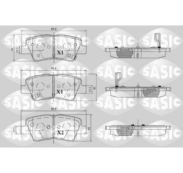 Sada brzdových destiček, kotoučová brzda SASIC 6216183