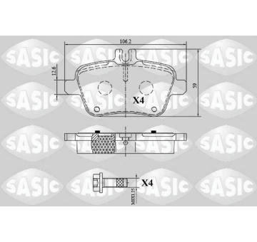 Sada brzdových destiček, kotoučová brzda SASIC 6216184