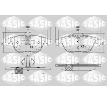 Sada brzdových destiček, kotoučová brzda SASIC 6216185