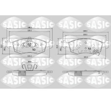 Sada brzdových destiček, kotoučová brzda SASIC 6216190