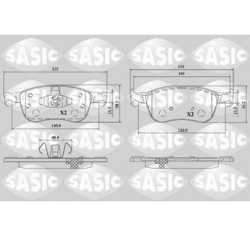 Sada brzdových destiček, kotoučová brzda SASIC 6216205