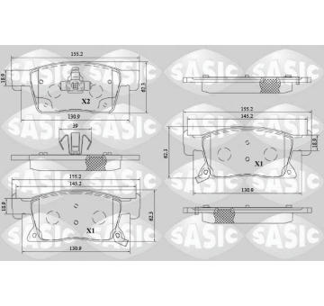 Sada brzdových destiček, kotoučová brzda SASIC 6216207