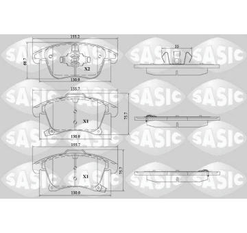 Sada brzdových destiček, kotoučová brzda SASIC 6216212