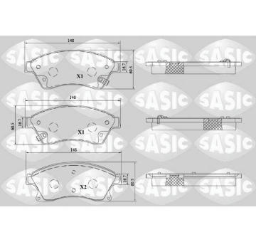 Sada brzdových destiček, kotoučová brzda SASIC 6216215