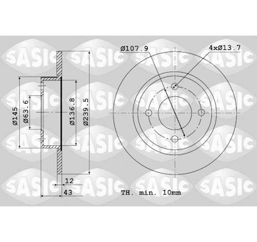 Brzdový kotouč SASIC 9004515J