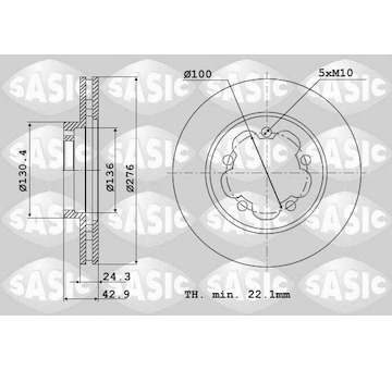 Brzdový kotouč SASIC 9004909J