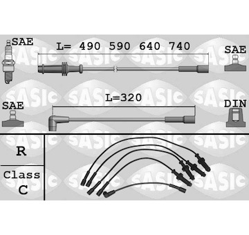 Sada kabelů pro zapalování SASIC 9280004