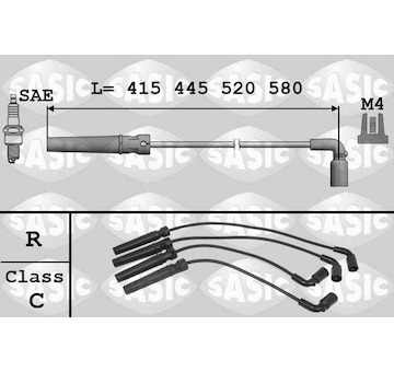 Sada kabelů pro zapalování SASIC 9286003