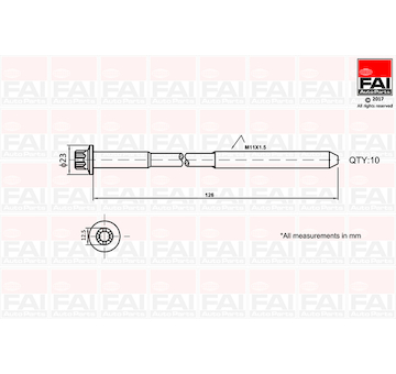 Sada šroubů hlavy válce FAI AutoParts B1139