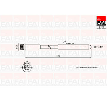 Sada sroubu pro hlavy valcu FAI AutoParts B1630