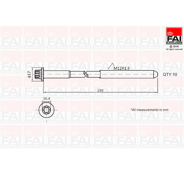 Sada šroubů hlavy válce FAI AutoParts B1756